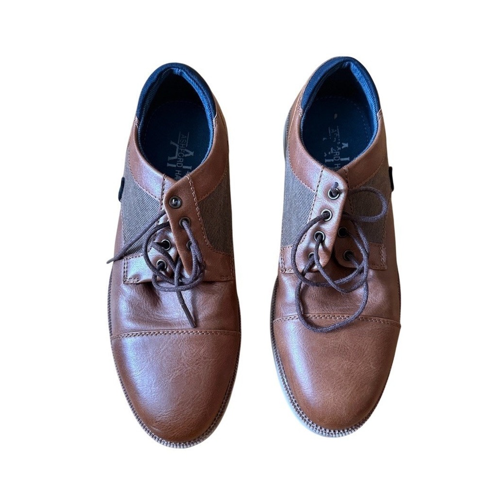 Ashford Hayes Men's Oxford Dress Shoes Brown Cap Toe Lace Up Size 8M comfort - Picture 4 of 9